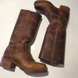 Frye Campus Brown Distressed Leather Boots